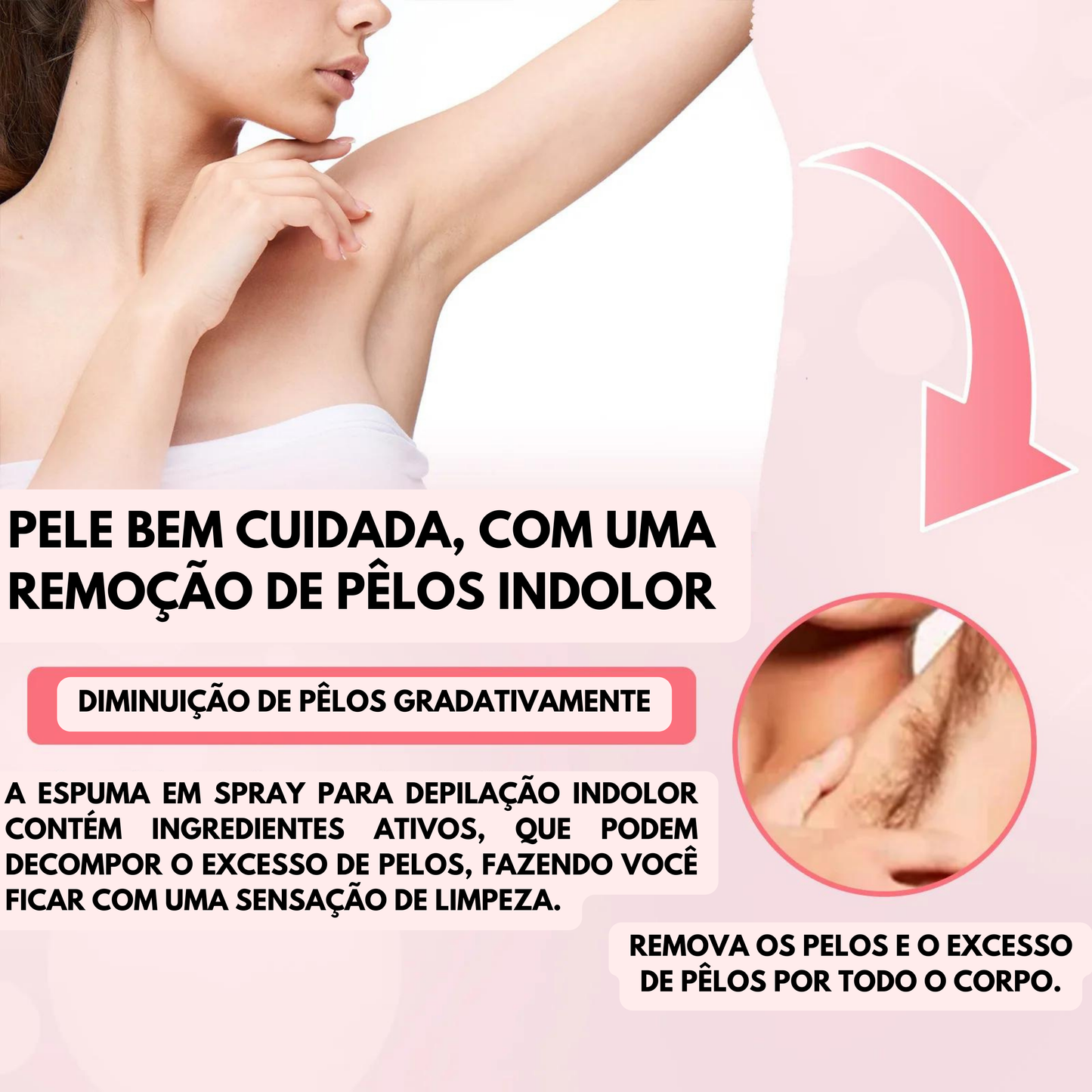 Spray de Remoção de Pelos em Mousse