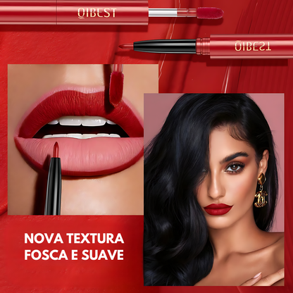 BATOM LÍQUIDO MATTE + DELINEADOR LABIAL QIBEST