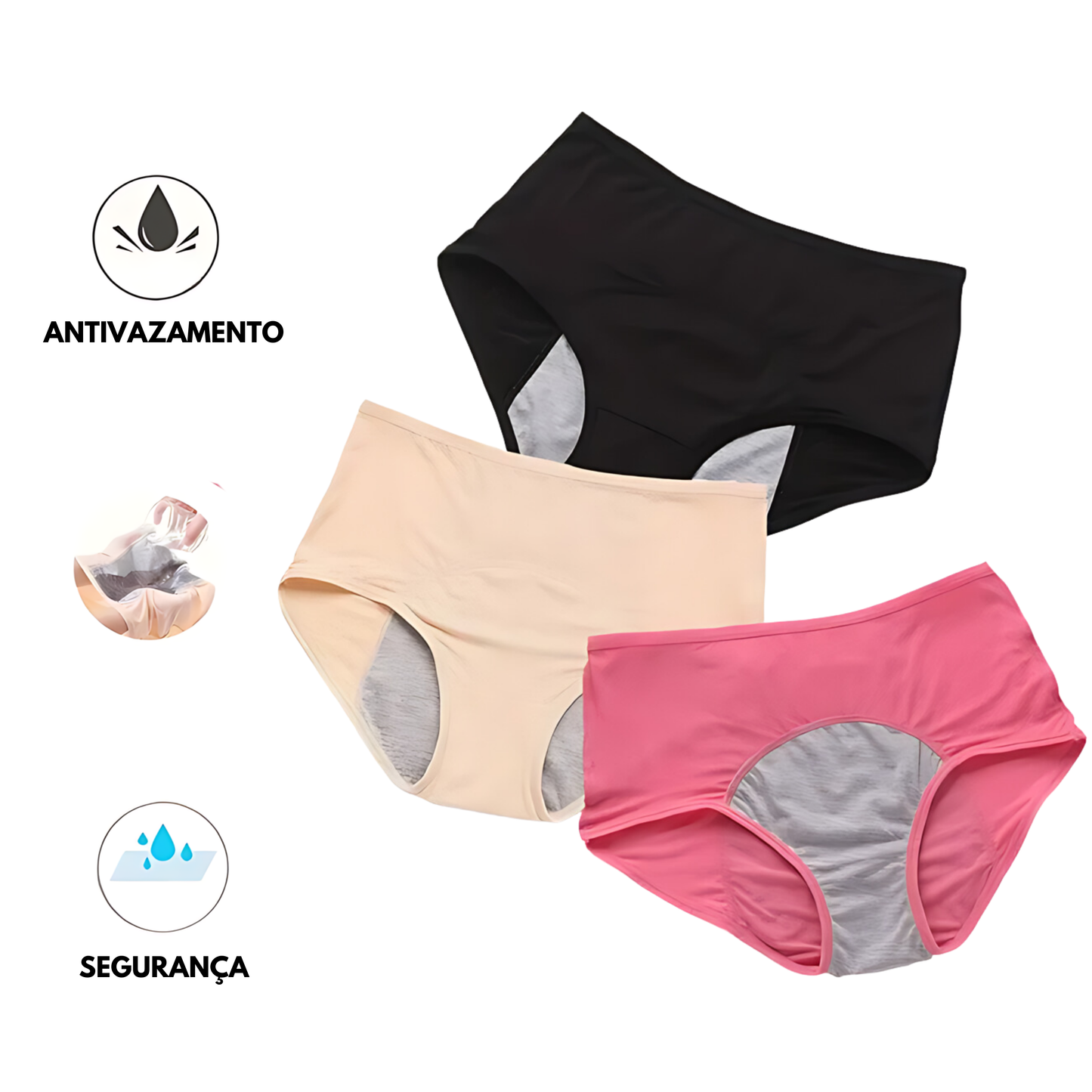 Kit Calcinhas Menstruais Ultra Conforto