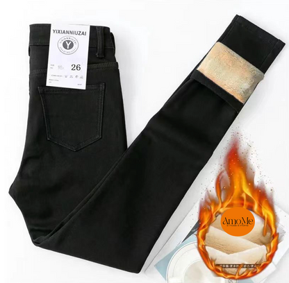 Calça Jeans com Elastano Peluciada