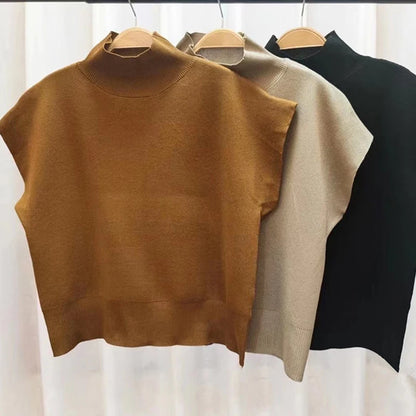 Blusa Tricô Gola Alta Sofisticada