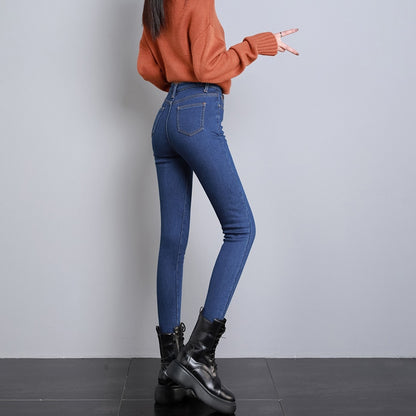 Calça Jeans com Elastano Peluciada