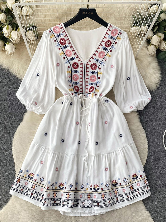 Vestido Boêmio Bordado