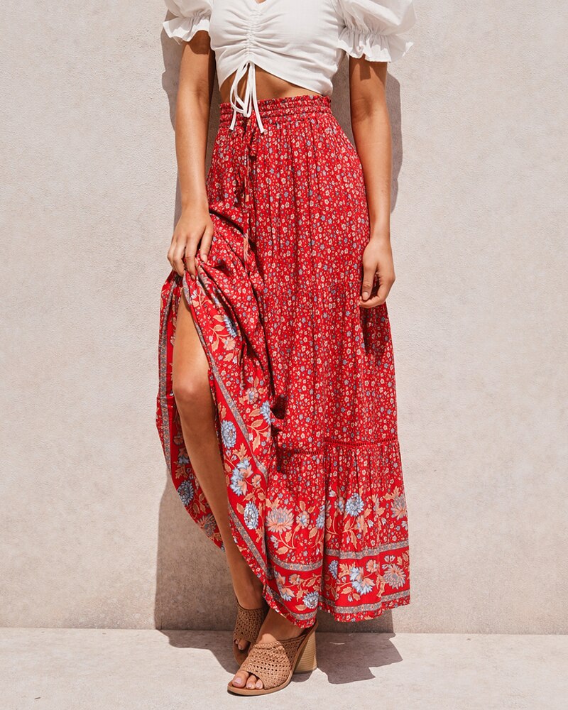 Saia Boho Boêmio Floral