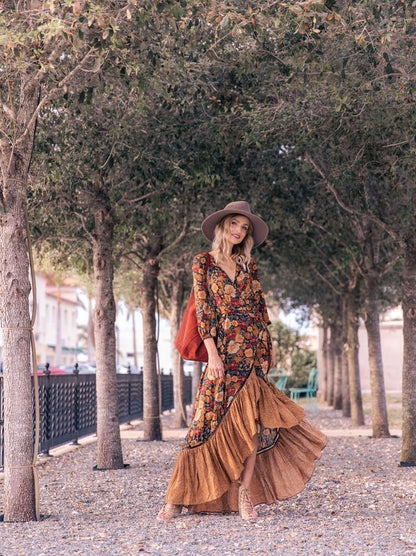 Vestido Longo Boho Floral