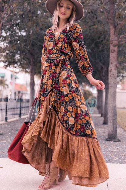 Vestido Longo Boho Floral