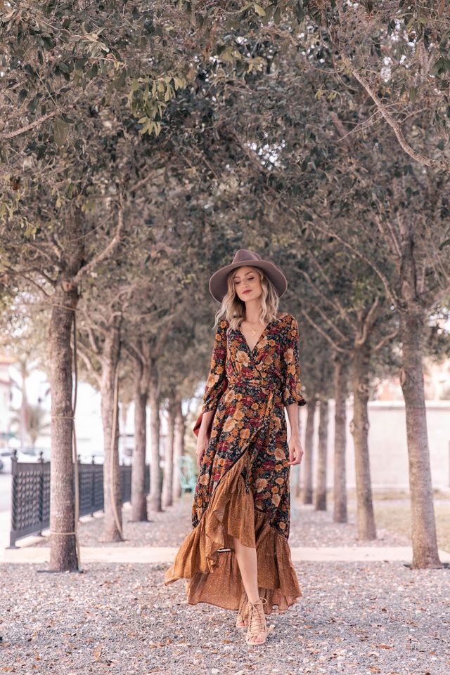 Vestido Longo Boho Floral