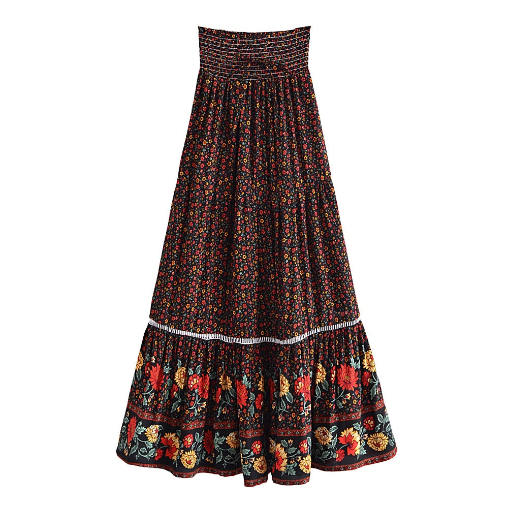 Saia Boho Boêmio Floral